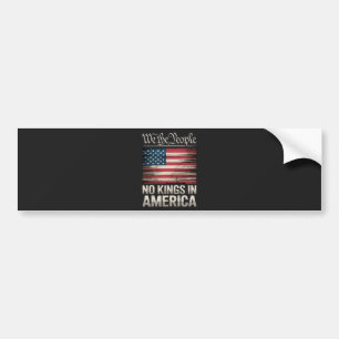 Geen koningen in Amerika Amerikaanse vlag vintage Bumpersticker