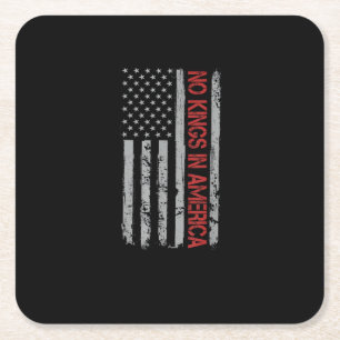 Geen Koningen In Amerika Amerikaanse Vlag Vintage  Kartonnen Onderzetters