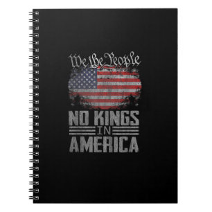 Geen Koningen In Amerika Amerikaanse Vlag Vintage Notitieboek
