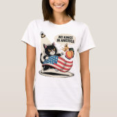 Geen koningen in Amerika Angry Cat Art T-shirt (Voorkant)