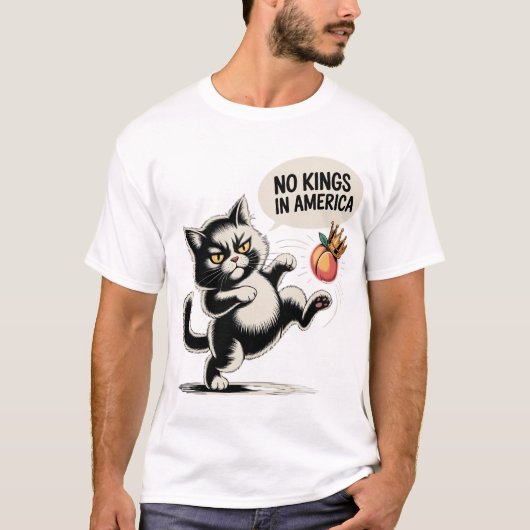 Geen koningen in Amerika Angry Cat Kick T-shirt (Voorkant)