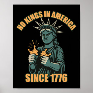 Geen Koningen In Amerika Anti-Ijs Trump Standbeeld Poster