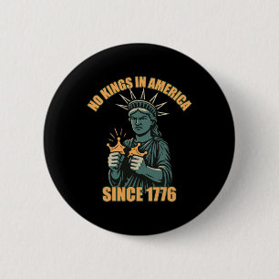 Geen Koningen In Amerika Anti-Ijs Trump Standbeeld Ronde Button 5,7 Cm