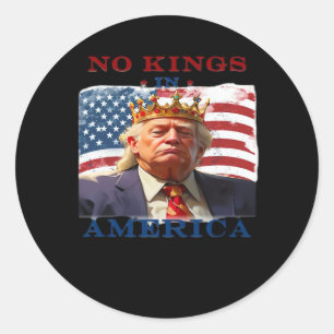 Geen Koningen In Amerika Anti Klassiek Eenvoudig S Ronde Sticker