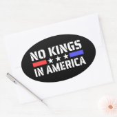 Geen koningen in Amerika - Anti Monarchie Ovale Sticker (Envelop)