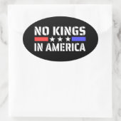 Geen koningen in Amerika - Anti Monarchie Ovale Sticker (Tas)