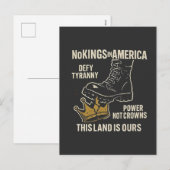 Geen koningen in Amerika anti-Trump 4 juli Feestdagenkaart (Voorkant / Achterkant)
