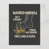 Geen koningen in Amerika anti-Trump 4 juli Feestdagenkaart (Voorkant)