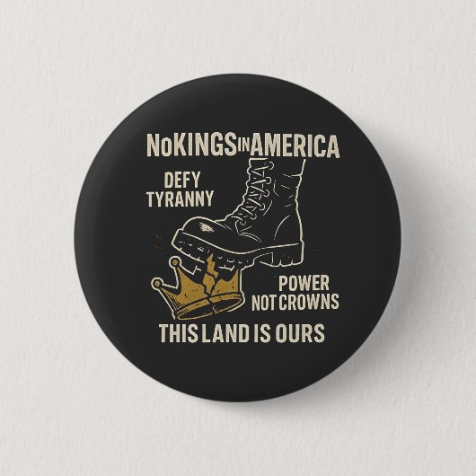 Geen koningen in Amerika anti-Trump 4 juli Ronde Button 5,7 Cm (Voorkant)