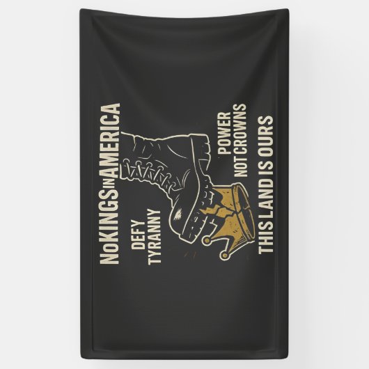 Geen koningen in Amerika anti-Trump 4 juli Spandoek (Verticaal)