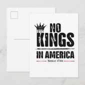 Geen koningen in Amerika anti-Trump Amerikaans pat Aankondigingskaart (Voorkant / Achterkant)