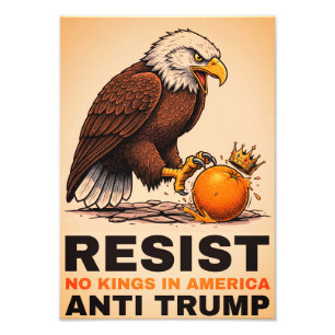 Geen Koningen In Amerika Anti-Trump Foto Afdruk