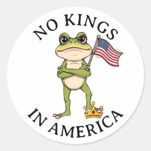Geen koningen in Amerika Anti-Trump protest  Ronde Sticker