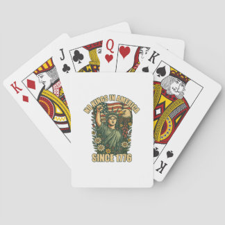 Geen Koningen In Amerika Beeld Van Rechtvaardighei Pokerkaarten