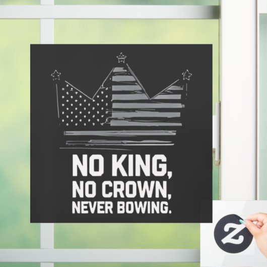 Geen koningen in Amerika behalve democratie die ik Raamsticker (Huis)