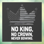 Geen koningen in Amerika behalve democratie die ik Raamsticker (Vel 3)