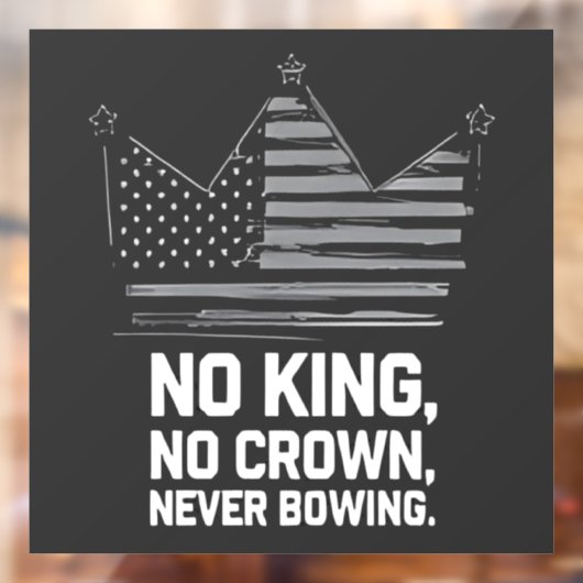 Geen koningen in Amerika behalve democratie die ik Raamsticker (Vel 2)