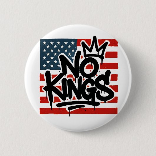 Geen koningen in Amerika behalve democratie die ik Ronde Button 5,7 Cm (Voorkant)