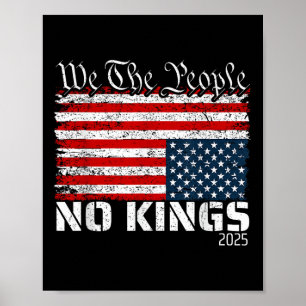 Geen koningen in Amerika distress vlag onderstebov Poster