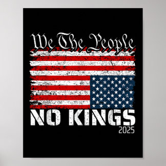 Geen koningen in Amerika distress vlag onderstebov Poster
