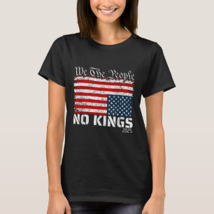 Geen koningen in Amerika distress vlag onderstebov T-shirt