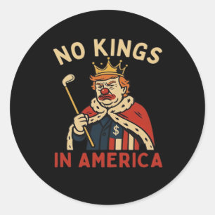 Geen Koningen In Amerika Geen Koningen Dag Vintage Ronde Sticker