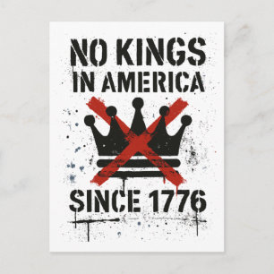 Geen koningen in Amerika, geen koningsdag protest Feestdagenkaart