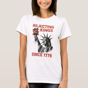Geen koningen in Amerika, geen koningsdag protest T-shirt