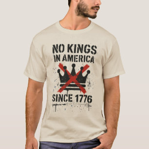 Geen koningen in Amerika, geen koningsdag protest T-shirt