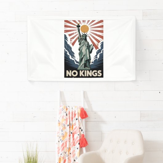 Geen koningen in Amerika Liberity Status USA Democ Spandoek (Insitu)