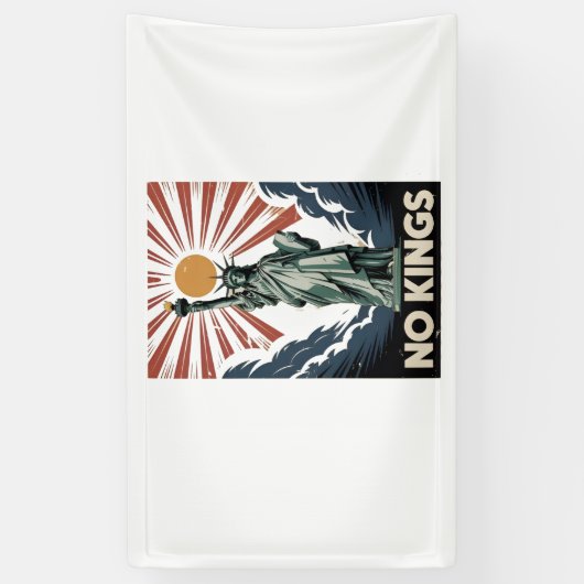 Geen koningen in Amerika Liberity Status USA Democ Spandoek (Verticaal)