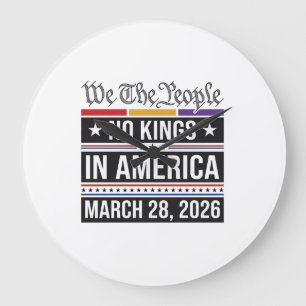 Geen Koningen in Amerika Patriottisch Protest T-sh Grote Klok