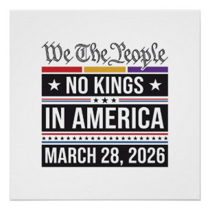 Geen Koningen in Amerika Patriottisch Protest T-sh Perfect Poster