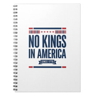 Geen koningen in Amerika Patriottisch vintage vect Notitieboek