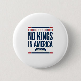 Geen koningen in Amerika Patriottisch vintage vect Ronde Button 5,7 Cm