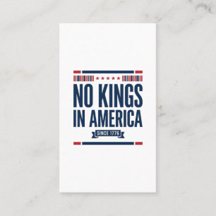Geen koningen in Amerika Patriottisch vintage vect Visitekaartje