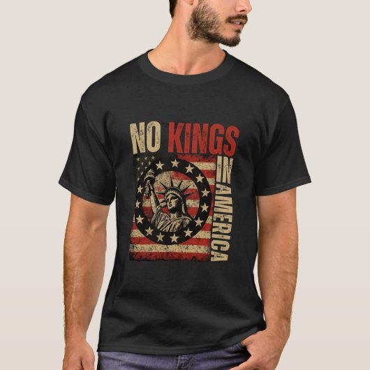 Geen koningen in Amerika - Patriottische Grunge T-shirt (Voorkant)