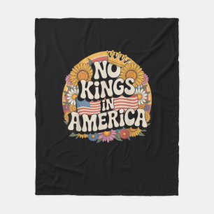 Geen Koningen In Amerika Patriottische Vintage Gra Fleece Deken