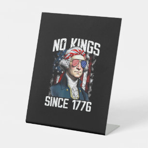 Geen Koningen In Amerika Patriottische Vintage Gra Reclamebord Met Voetstuk