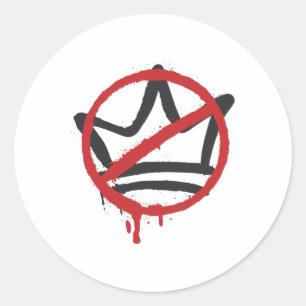 Geen koningen in Amerika Pro Democratie Anti Monar Ronde Sticker