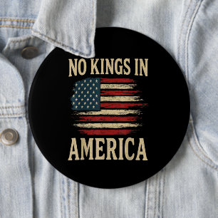 Geen koningen in Amerika Ronde Button 6,0 Cm