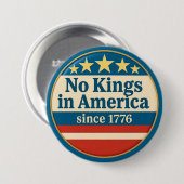 Geen koningen in Amerika Ronde Button 7,6 Cm (Voorkant /achterkant)