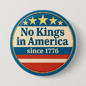 Geen koningen in Amerika Ronde Button 7,6 Cm (Voorkant)