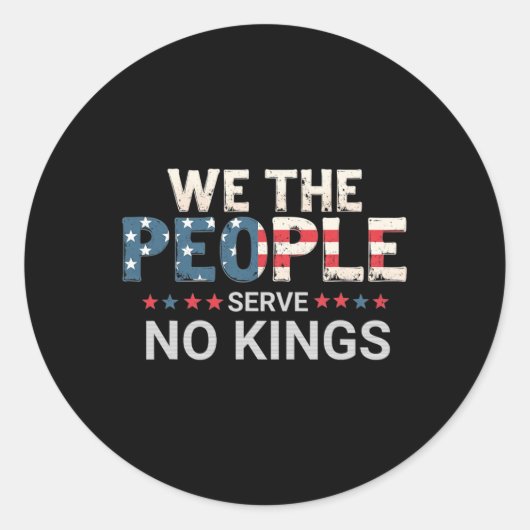Geen koningen in Amerika Ronde Sticker (Voorkant)