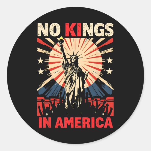 Geen koningen in Amerika Ronde Sticker (Voorkant)