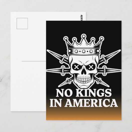 Geen koningen in Amerika, schedel en zwaarden Briefkaart (Voorkant / Achterkant)