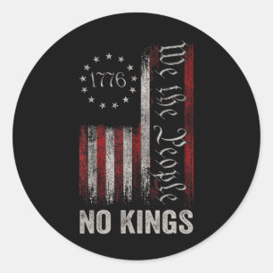 Geen koningen in Amerika sinds 1776 4 juli Indepen Ronde Sticker