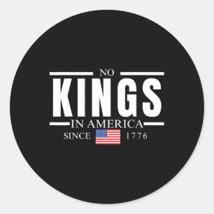 Geen koningen in Amerika sinds 1776 4 juli Vrouwen Ronde Sticker
