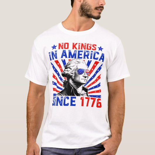 Geen koningen in Amerika sinds 1776 Amerikaanse vl T-shirt (Voorkant)