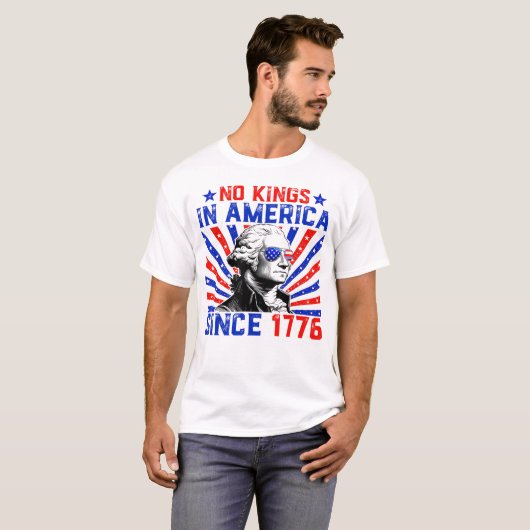 Geen koningen in Amerika sinds 1776 Amerikaanse vl T-shirt (Voorkant volledig)
